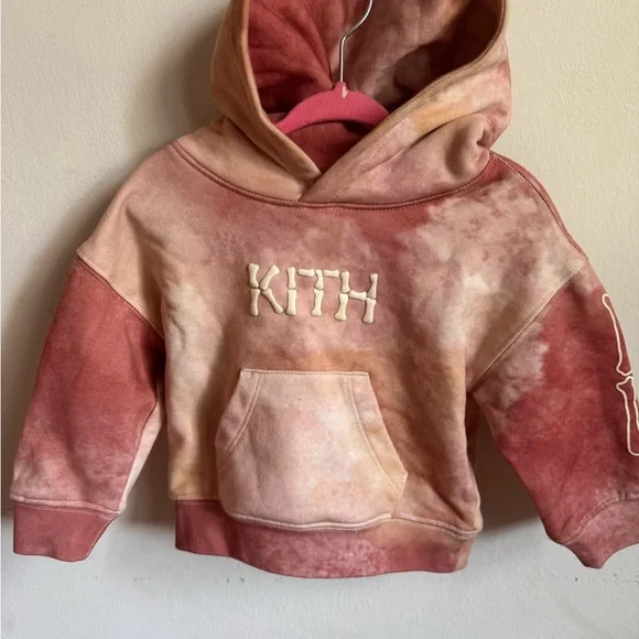 Kith Kids Hoodie - Pink and Cream Tie-Dye - Picture 1 of 4